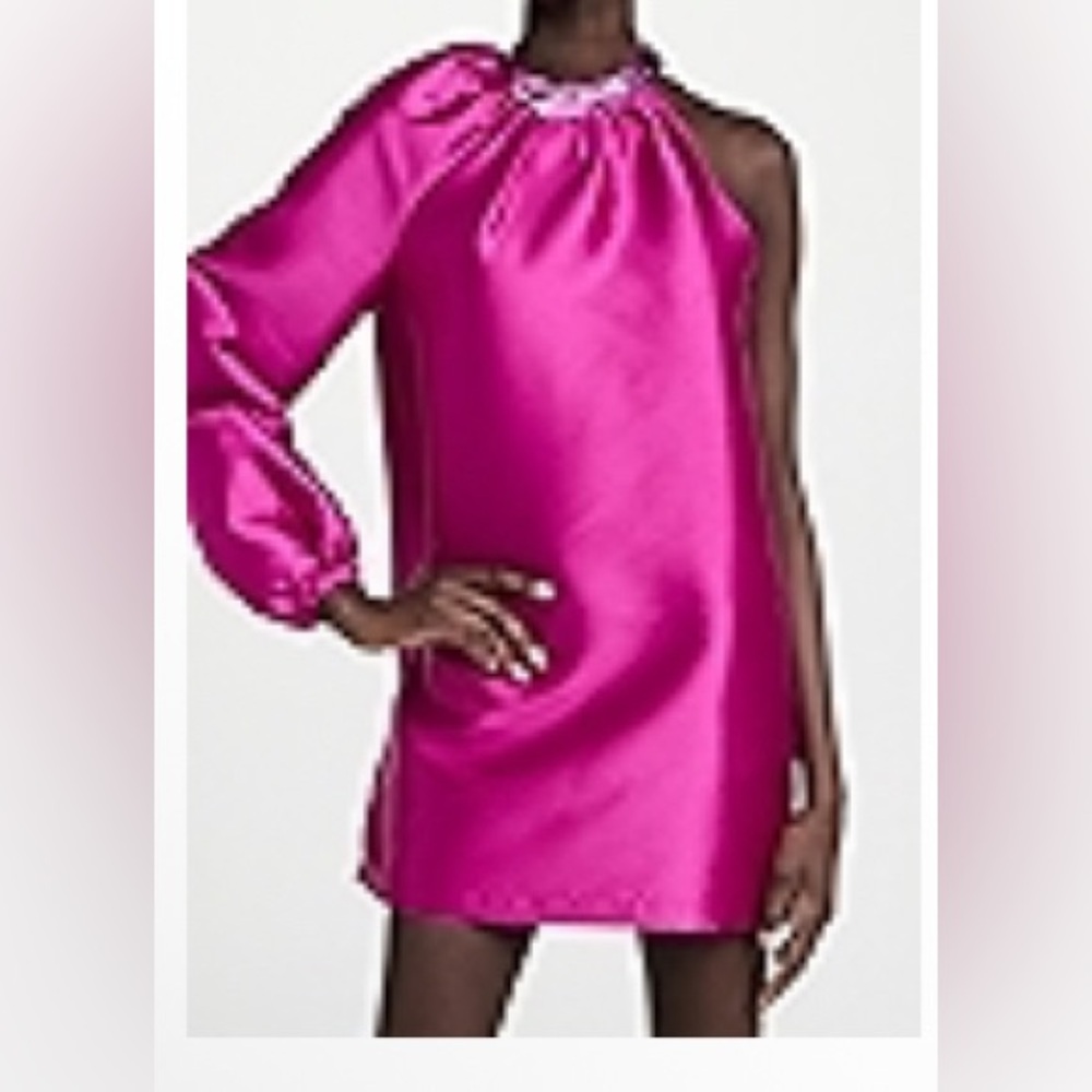 Kimberly Goldson Vibrant Pink One-Shoulder Dress